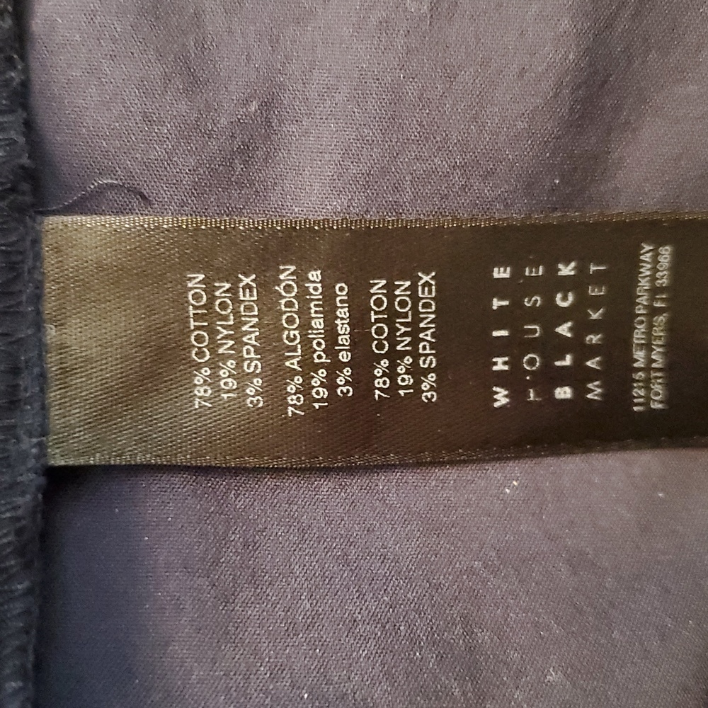 White House Black Market Navy Off-Shoulder Tie-Sleeve Top - Picture 7 of 9